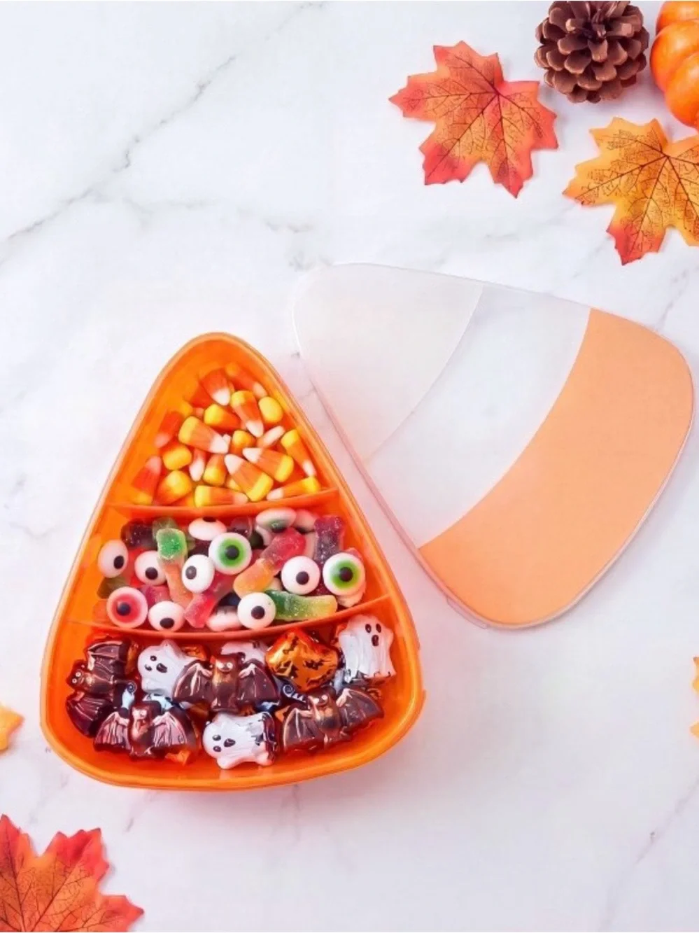 NWT Cook With Color Candy Corn Halloween Large Snackle Box